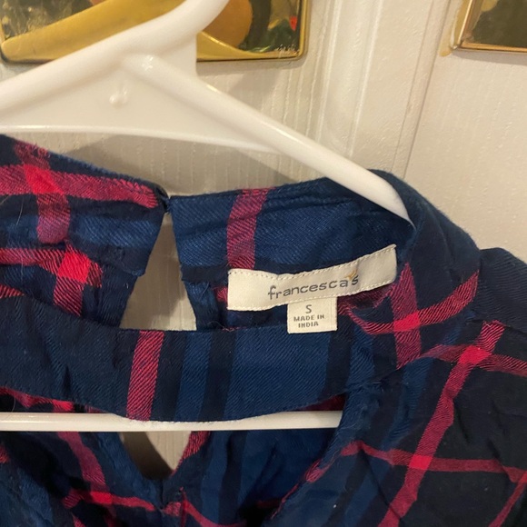 🤩Harper Francesca's Blue Plaid Bell Sleeve Top - Picture 4 of 5